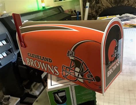 brown mailbox with post|cleveland browns mailbox.